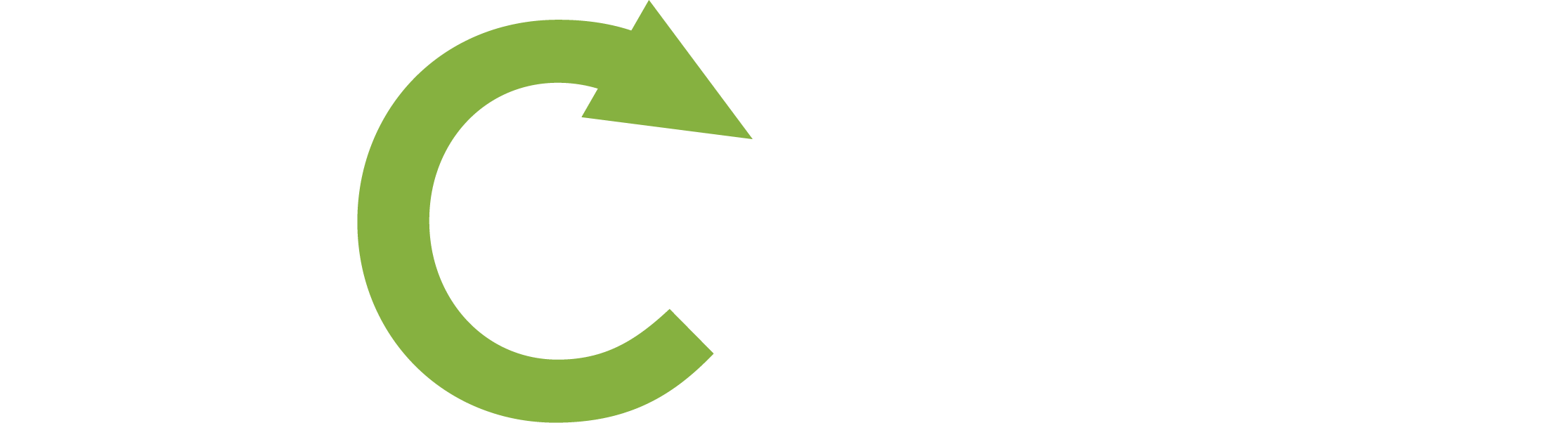 ECBM letters only - white with green c